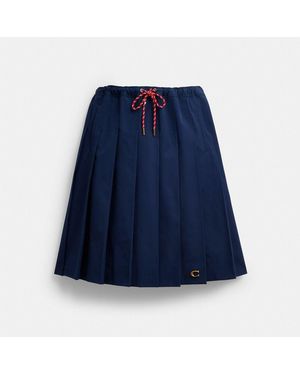 COACH Sporty Pleated Midi Skirt - Blue
