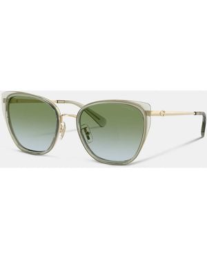 COACH C Hardware Metal Square Sunglasses - Green