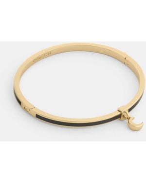 COACH Moon Charm Enamel Thin Hinged Bangle - Metallic