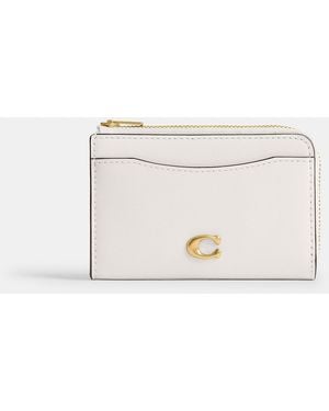 COACH Essential Key Zip Card Case - White