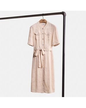 COACH Restored Jacquard Snap Front Dress - Pink