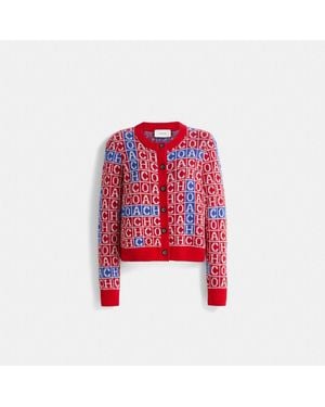 COACH Restored Crossword Cardigan