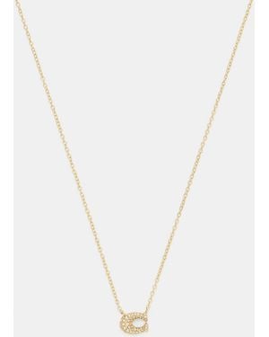 COACH Pavé C Necklace - Metallic