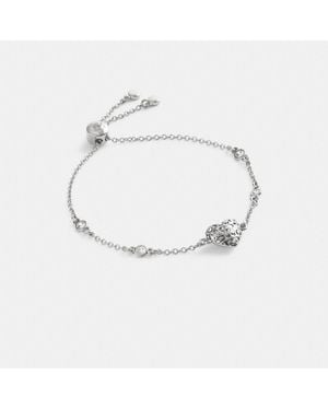 COACH Quilted Signature Heart Slider Bracelet - Metallic