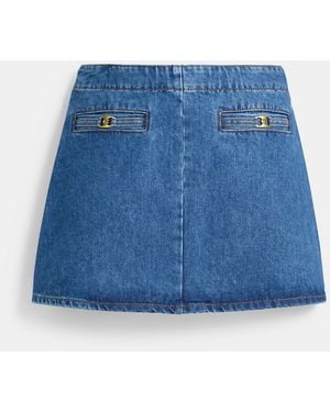 COACH Heritage C Denim Mini Skirt - Blue