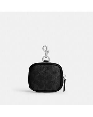 COACH Clip On Pouch In Signature Canvas - Black