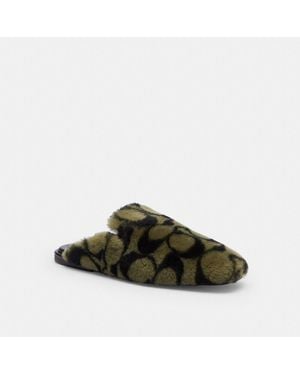 COACH Signature Shearling Slipper - Green