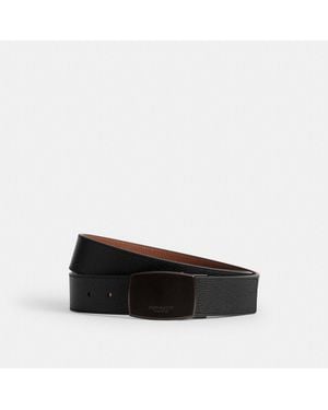 COACH Boxed Plaque And Harness Buckle Cut-to-size Reversible Belt, 38mm - Black