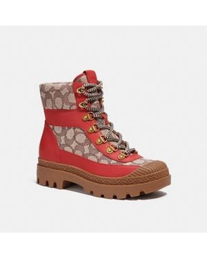 COACH Talia Bootie In Signature Jacquard - Red