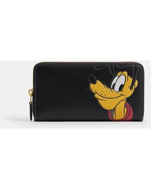COACH Disney X Essential Accordion Zip Wallet With Pluto - Black