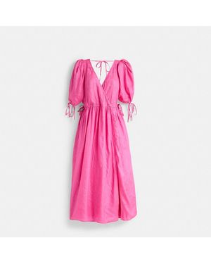 COACH Restored Long Dress With Ties - Pink
