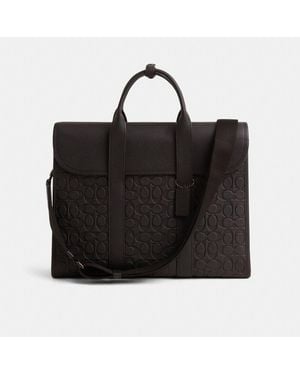COACH Restored Gotham Portfolio Bag In Signature Leather - Black