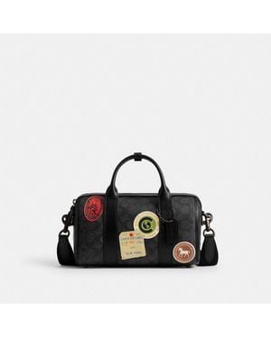COACH Gotham Duffle Bag 24 In Signature Canvas With Patches - Black
