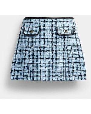 COACH Turnlock Tweed Skirt - Blue