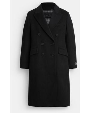 COACH Double Face Wool Coat - Black