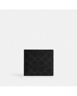 COACH Coin Wallet In Signature Canvas - Black