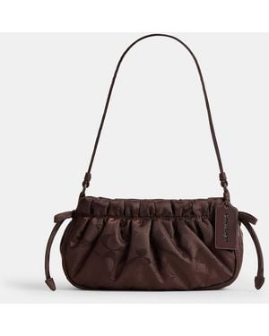 Coachtopia Loop Ruched Small Shoulder Bag - Brown