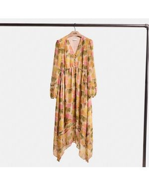 COACH Restored Floral Long Dress - Metallic