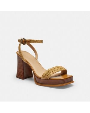 COACH Tea Rose Platform Sandal - Metallic