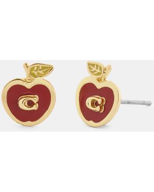 COACH Signature Apple Stud Earrings - Pink