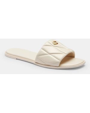 COACH Holly Sandal With Quilting - Natural