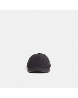 COACH Restored Signature Jacquard Canvas Baseball Hat - Black