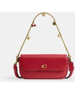 COACH Brook Flap Chain Bag With Charm Chain Strap - Red