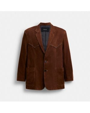 COACH Suede Western Blazer - Brown