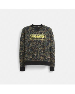 COACH Restored Camo Print Crewneck - Green