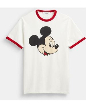 CH T-Shirt Exclusif À Col Contrastant Et À Imprimé Mickey Mouse Disney X Coa En Coton Biologique - White