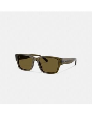 COACH Maxi Sculpted C Narrow Square Sunglasses - Green