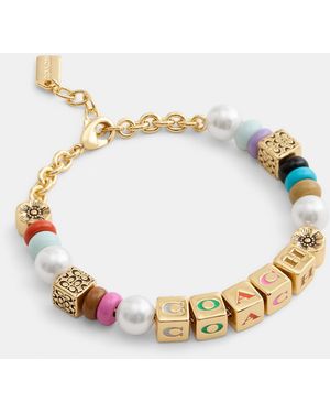 COACH Block Letters Bead Bracelet - Metallic