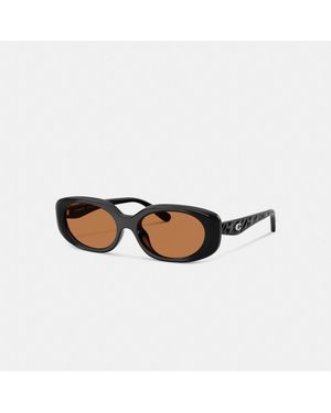 COACH Quilted Oval Rectangle Sunglasses - Multicolor