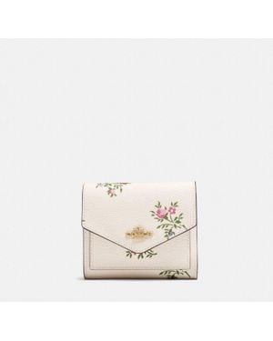 COACH Small Wallet With Cross Stitch Floral Print - Multicolor