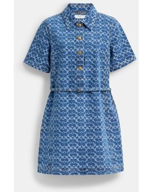 COACH Signature Denim Dress - Blue