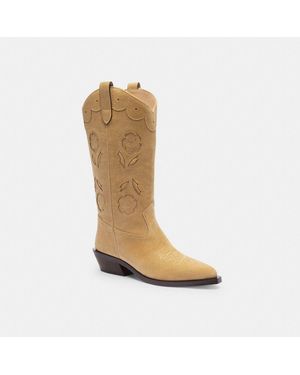 COACH Aria Tall Cowboy Boot Fashion - Natural