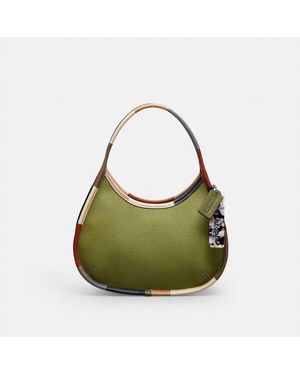 COACH Ergo Bag In Topia Leather With Colorful Binding - Green