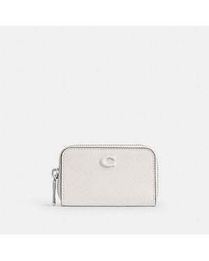 COACH Small Zip Around Card Case - Natural