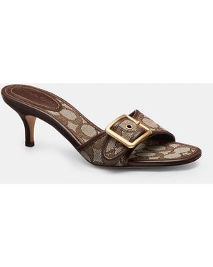 COACH Margot Sandal In Signature Textile Jacquard - Brown