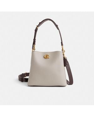 COACH Restored Willow Bucket Bag In Colorblock - Natural