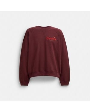 COACH New Year Snake Script Sweatshirt - Red