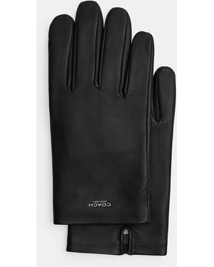 COACH Leather Tech Glove - Black