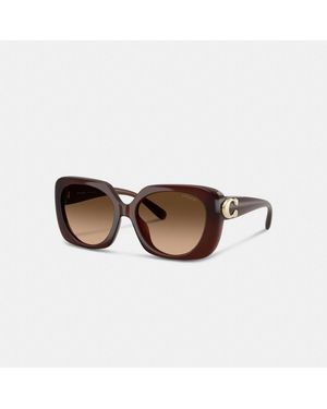 COACH Maxi Sculpted C Oversized Geometric Sunglasses in  display picture 1