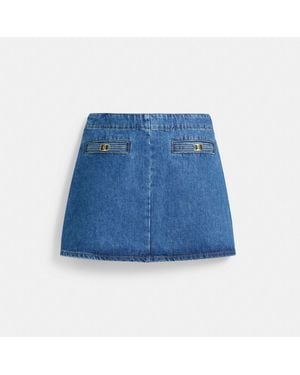 COACH Heritage C Denim Mini Skirt In Organic Cotton - Blue