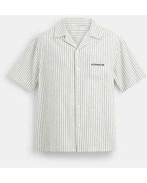 COACH Striped Camp Shirt - Black