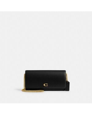 COACH Evie Long Wallet With Chain - Black