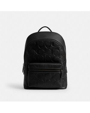 COACH Charter Backpack In Maxi Signature Leather - Black