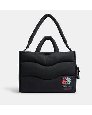 Coachtopia Loop Tote With Wavy Quilting - Black