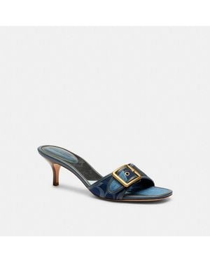 COACH Margot Sandal With Signature Denim Patchwork - Blue