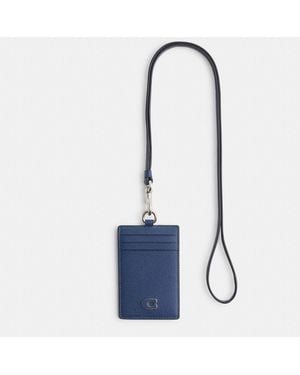 COACH Restored Id Lanyard With Signature Canvas - Blue